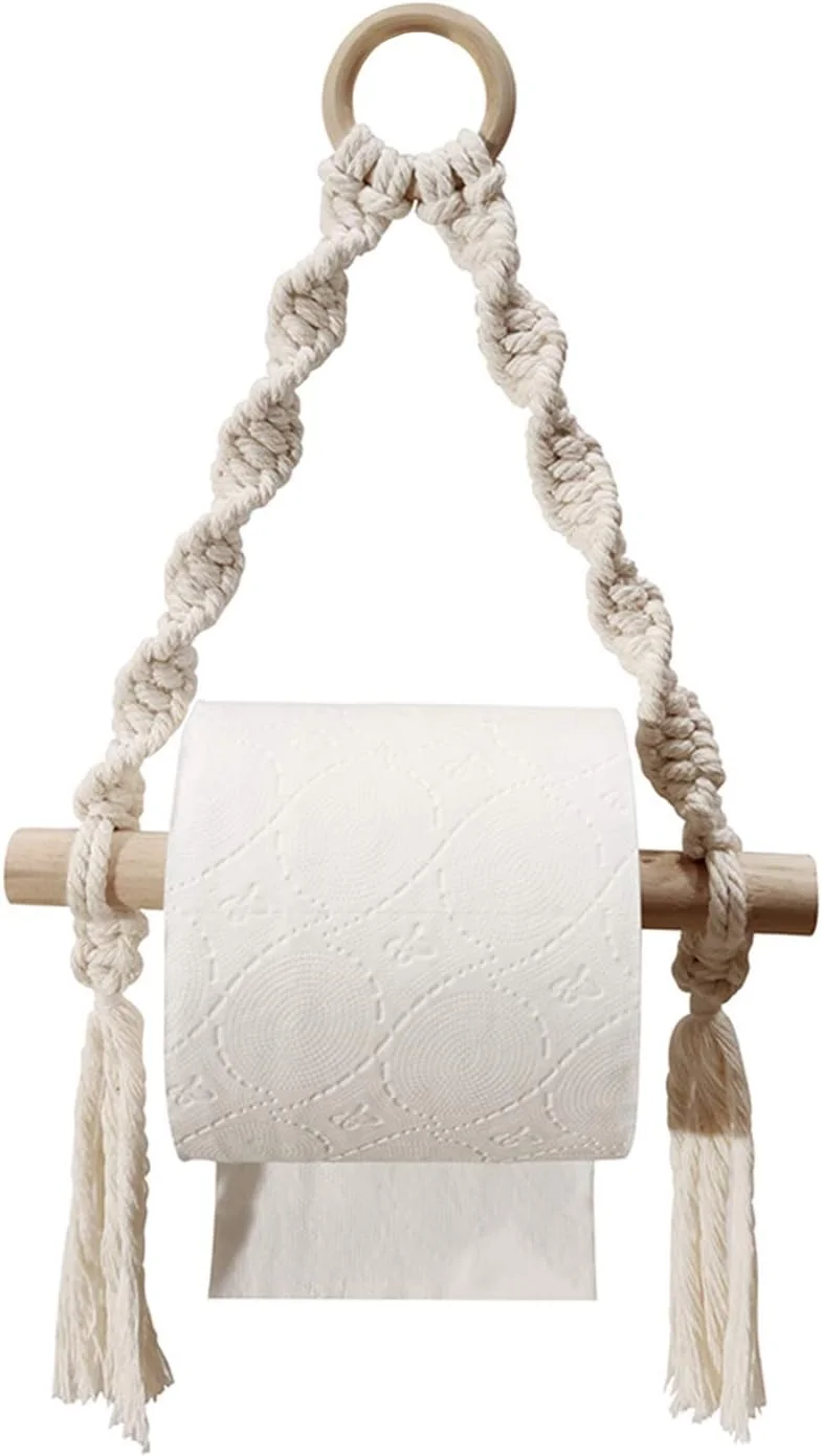 جای دستمال توالت LIU - نگهدارنده حوله دیواری طنابی به سبک دریایی برای تزئینات حمام هتل خانه روستایی