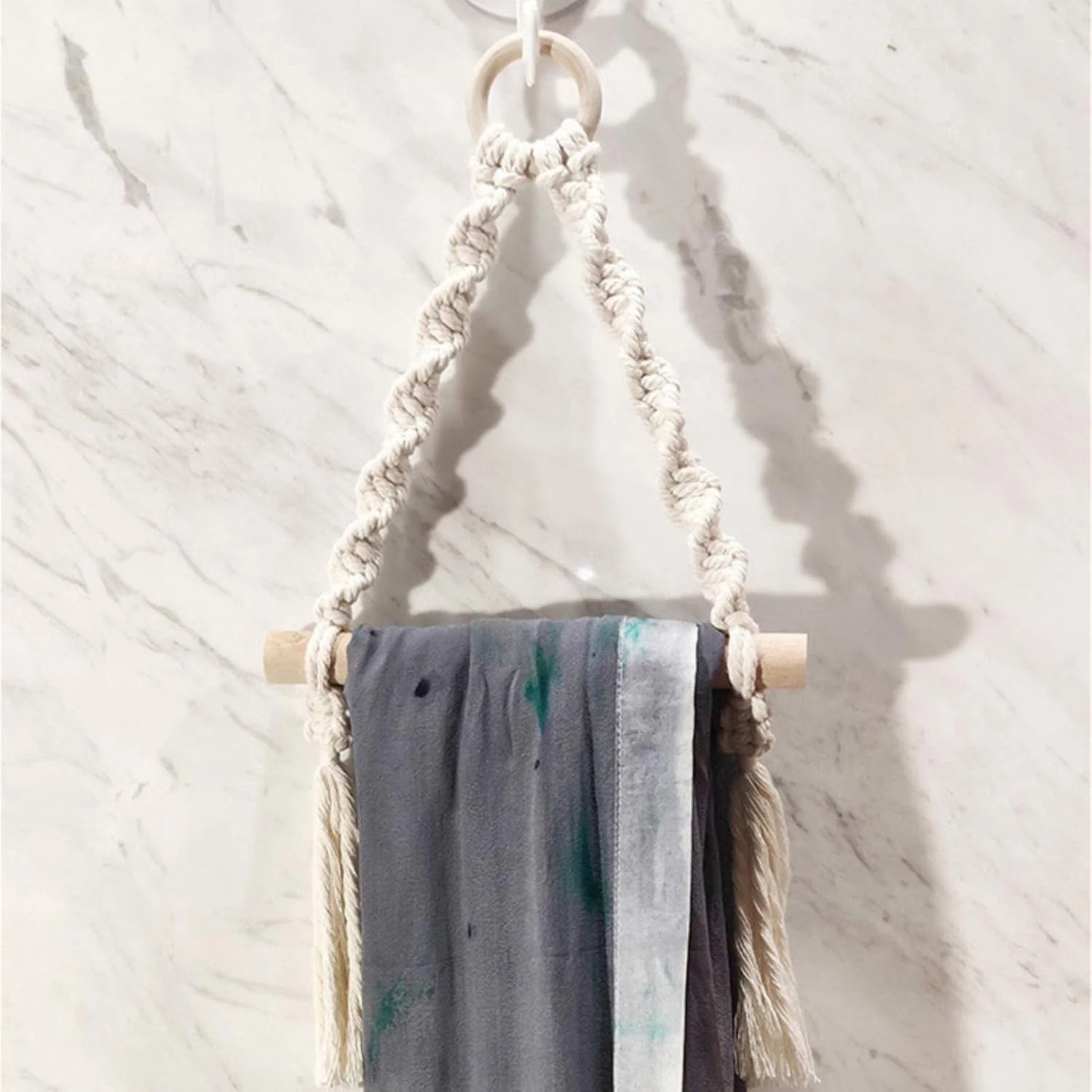 جای دستمال توالت LIU - نگهدارنده حوله دیواری طنابی به سبک دریایی برای تزئینات حمام هتل خانه روستایی