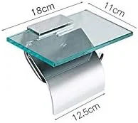 نگهدارنده دستمال توالت دیواری با قفسه شیشه ای و مسی، قفسه نگهداری رول دستمال کاغذی برای توالت، حمام و آشپزخانه