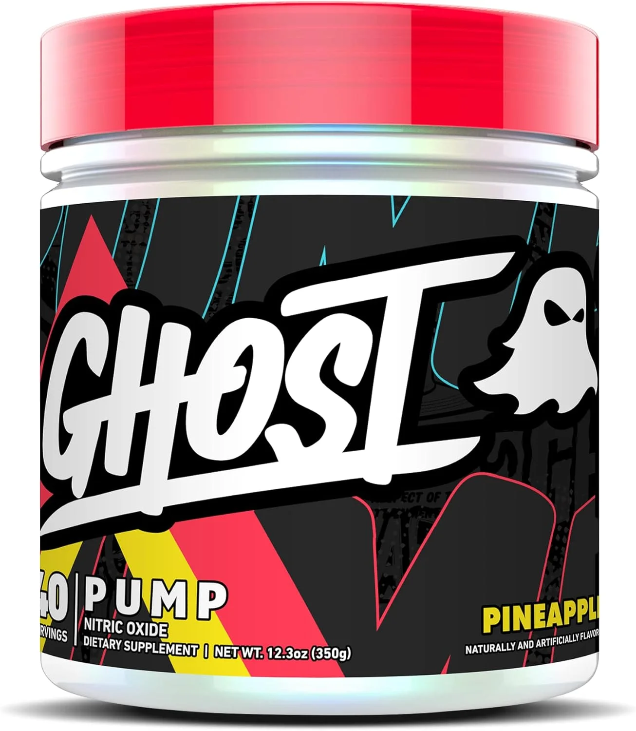 پودر اکسید نیتریک GHOST Pump، آناناس - 40 سروینگ - مکمل های قبل از تمرین بدون شکر و محرک - ال-سیترولین، آرژنین نیترات و ال-گلوتاتیون - بدون سویا و گلوتن، وگان
