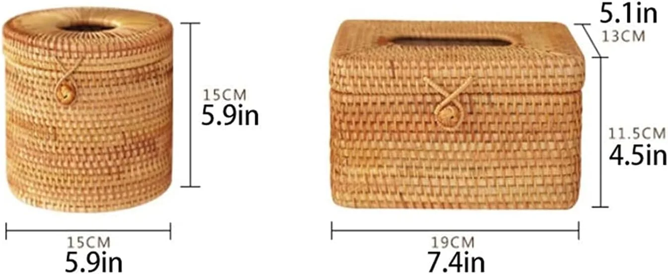 جا دستمال کاغذی روکش جعبه دستمال کاغذی حصیری گرد، جا دستمال کاغذی رولی، روکش دستمال کاغذی مناسب حمام، منزل، هتل و دفتر کار، جا دستمال کاغذی توالت (رنگ: خاکستری)