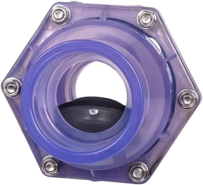 اتصالات لوله LZFuiop، دریچه یک طرفه لوله UPVC شفاف، سایزهای 40، 50 و 63 میلی‌متر، ضد بو، مناسب فاضلاب، اتصالات لوله آب صنعتی، بسته 2 عددی