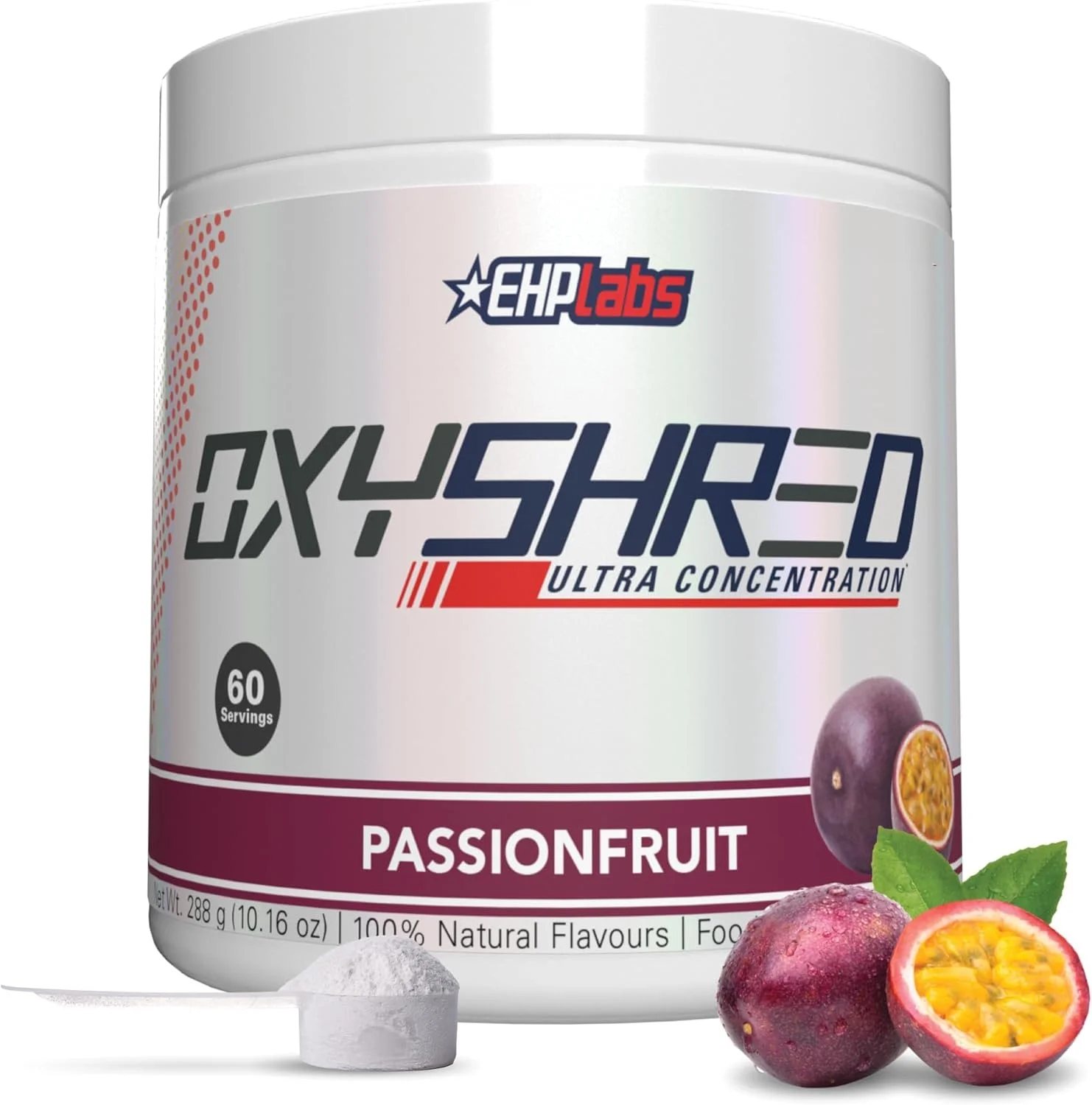 چربی سوز ترموژنیک OxyShred ای اچ پی لبز - مکمل کاهش وزن، تقویت کننده انرژی، قبل از تمرین، تقویت کننده متابولیسم، دفع آب انبه 60 سروینگ (پشن فروت)