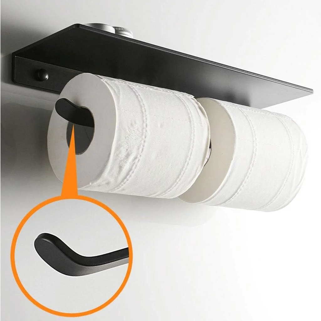 Toilet Paper Holders,Black Mobile Phone Paper Roll Holder,Toilet Paper Roll Box Mobile Phone Holder Paper Present