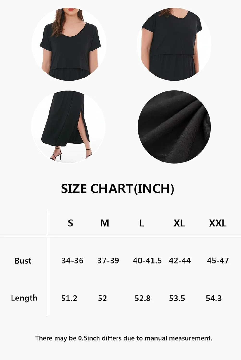 Smallshow Women's Maternity Nursing Dresses Split Long Dress for Breastfeeding Smallshow Women's Maternity Nursing Dresses Split Long Dress for Breastfeeding