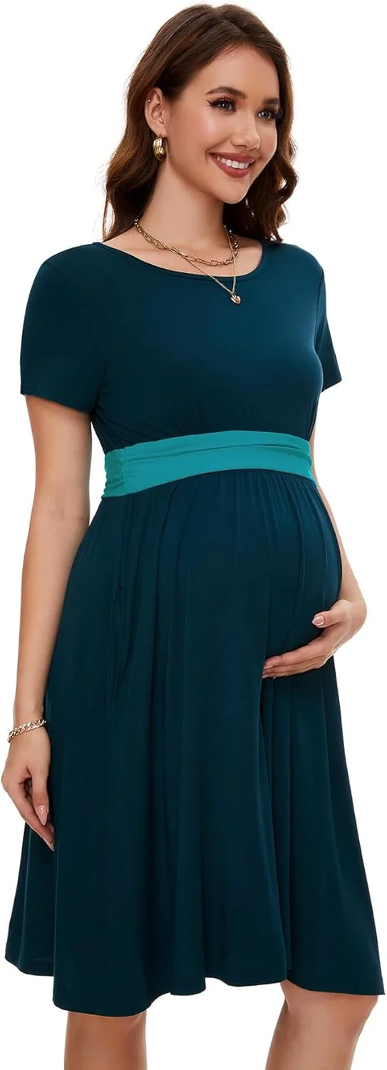 لباس بارداری زنانه Smallshow، طرح تکه دوزی، آستین کوتاه، مناسب دوران بارداری لباس بارداری زنانه Smallshow، طرح تکه دوزی، آستین کوتاه، مناسب دوران بارداری