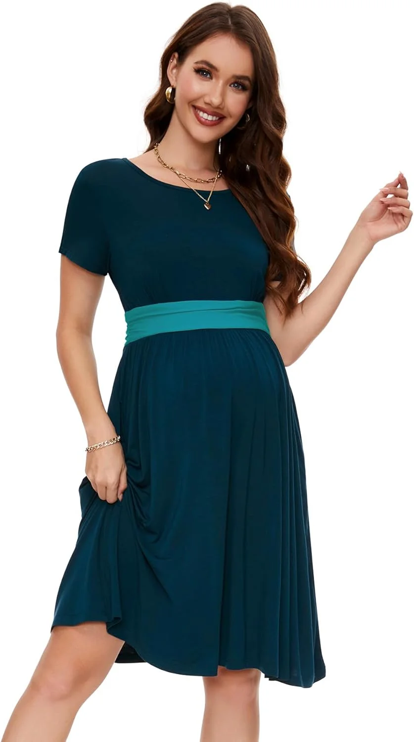 لباس بارداری زنانه Smallshow، طرح تکه دوزی، آستین کوتاه، مناسب دوران بارداری لباس بارداری زنانه Smallshow، طرح تکه دوزی، آستین کوتاه، مناسب دوران بارداری