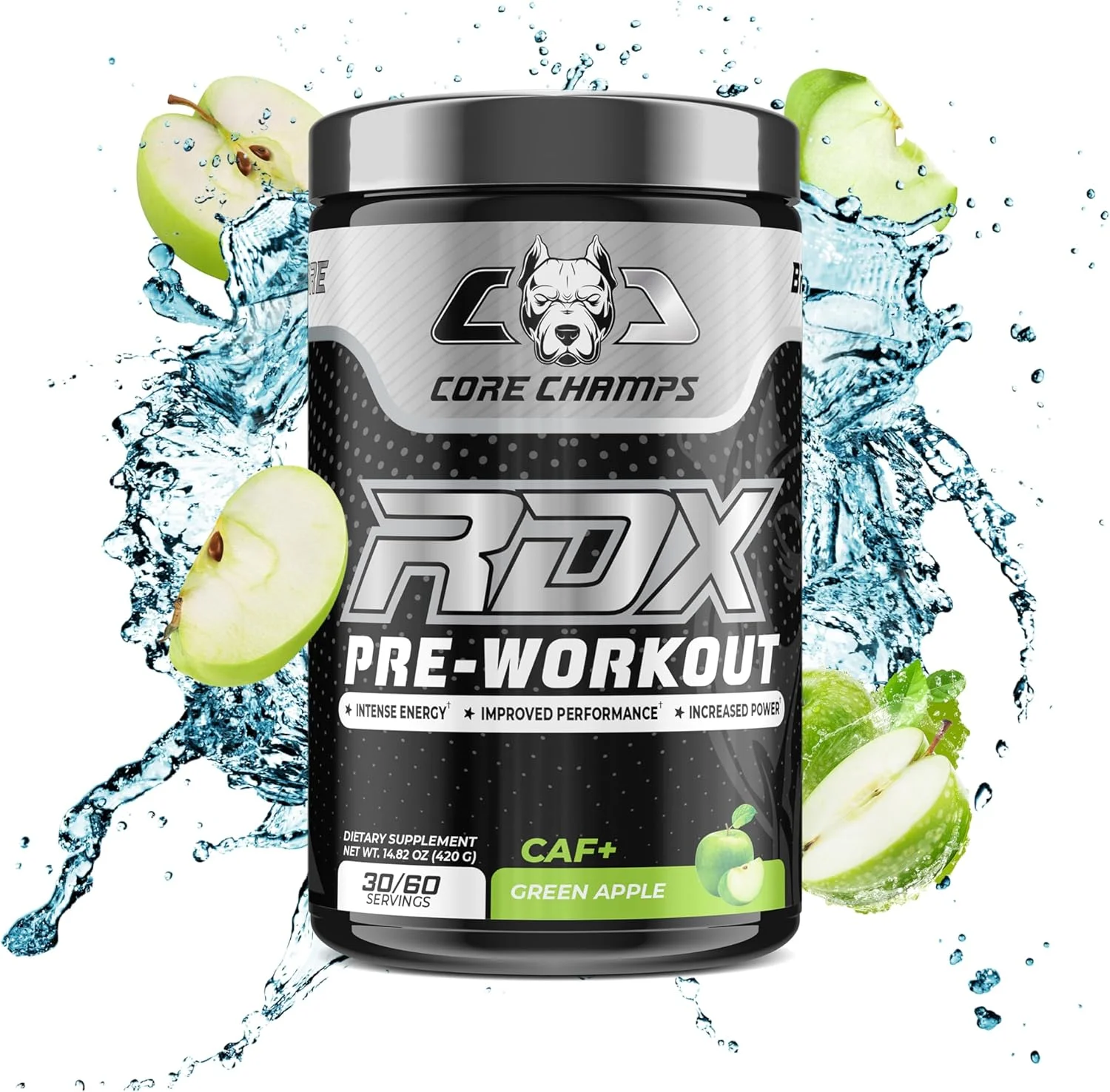 مکمل پیش از تمرین CORE CHAMPS RDX - 30/60 سروینگ | عملکرد بهبود یافته، افزایش قدرت | 21 گرم بتا آلانین، 21 گرم ال-سیترولین، 7 گرم ال-آرژنین، 7 گرم کراتین، 3.6 گرم ال-تورین، 2.9 گرم کافئین | انرژی، پمپ، تمرکز (سیب سبز) مکمل پیش از تمرین CORE CHAMPS RDX - 30/60 سروینگ | عملکرد بهبود یافته، افزایش قدرت | 21 گرم بتا آلانین، 21 گرم ال-سیترولین، 7 گرم ال-آرژنین، 7 گرم کراتین، 3.6 گرم ال-تورین، 2.9 گرم کافئین | انرژی، پمپ، تمرکز (سیب سبز)
