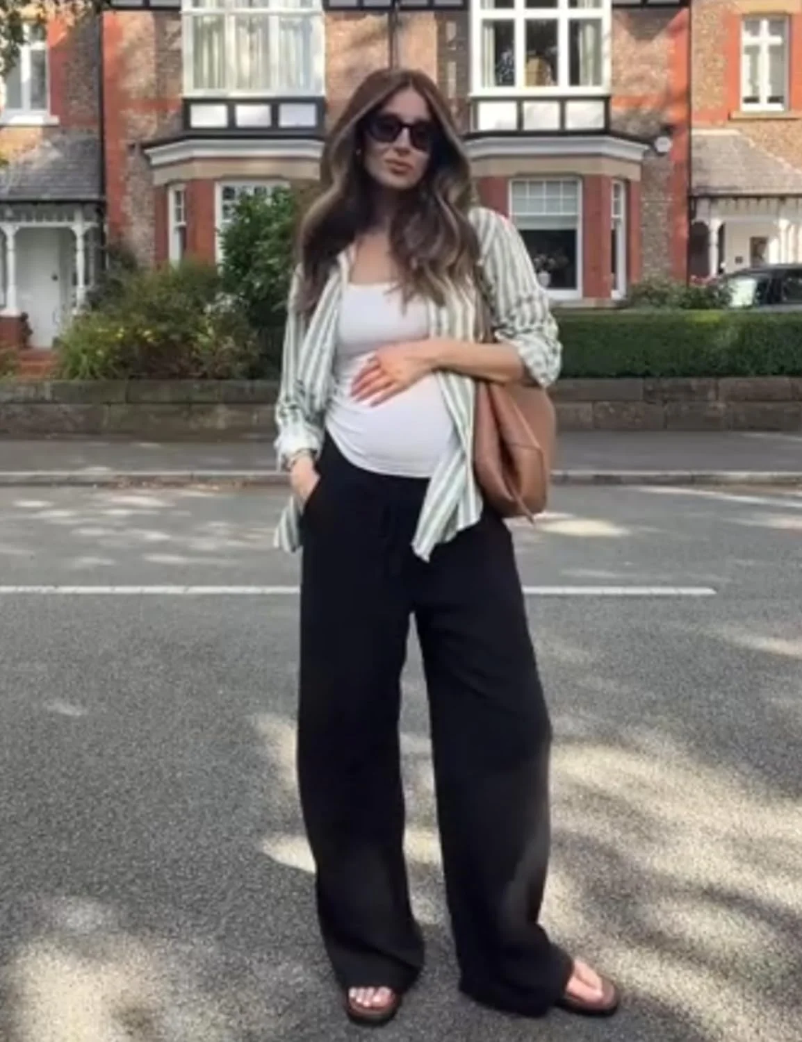 شلوار پالازو بارداری Peauty فوق العاده نرم، روی شکم، پاچه گشاد، کمر بلند، شلوار یوگا بارداری (S-3XL)