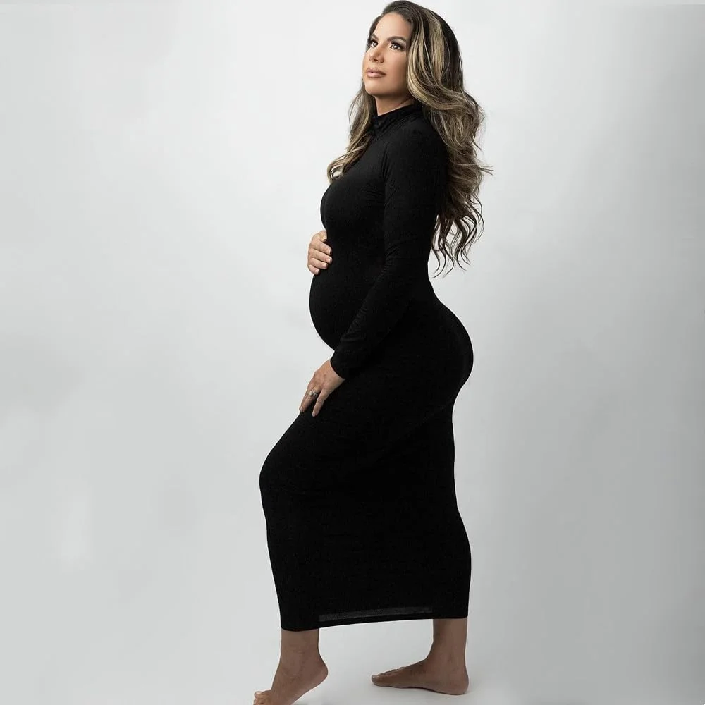 پیراهن بارداری آستین بلند، لباس بارداری زنانه، یقه اسکی جذب و کشسان، مناسب استفاده روزمره پیراهن بارداری آستین بلند، لباس بارداری زنانه، یقه اسکی جذب و کشسان، مناسب استفاده روزمره