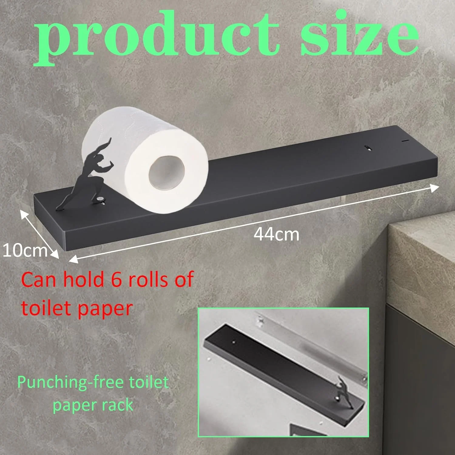 نگهدارنده کاغذ توالت، نگهدارنده ذخیره سازی کاغذ توالت، نگهدارنده دیواری خنده دار کاغذ توالت، نگهدارنده کج رول توالت برای رول های دستمال کاغذی، دستمال مرطوب، حوله