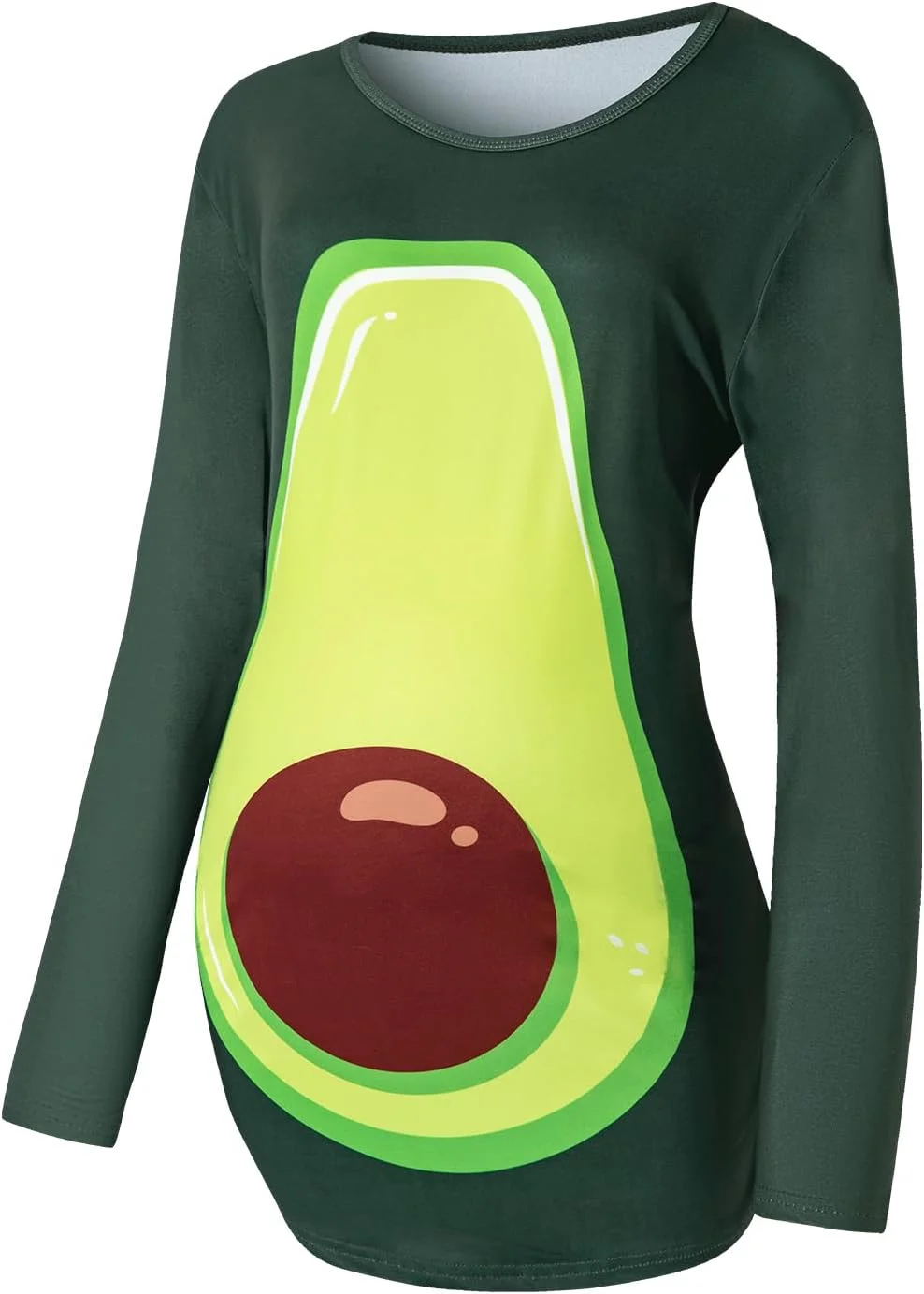 تی شرت بارداری زنانه Kewlent، آستین بلند، طرح هالووین، سبز، سایز XL