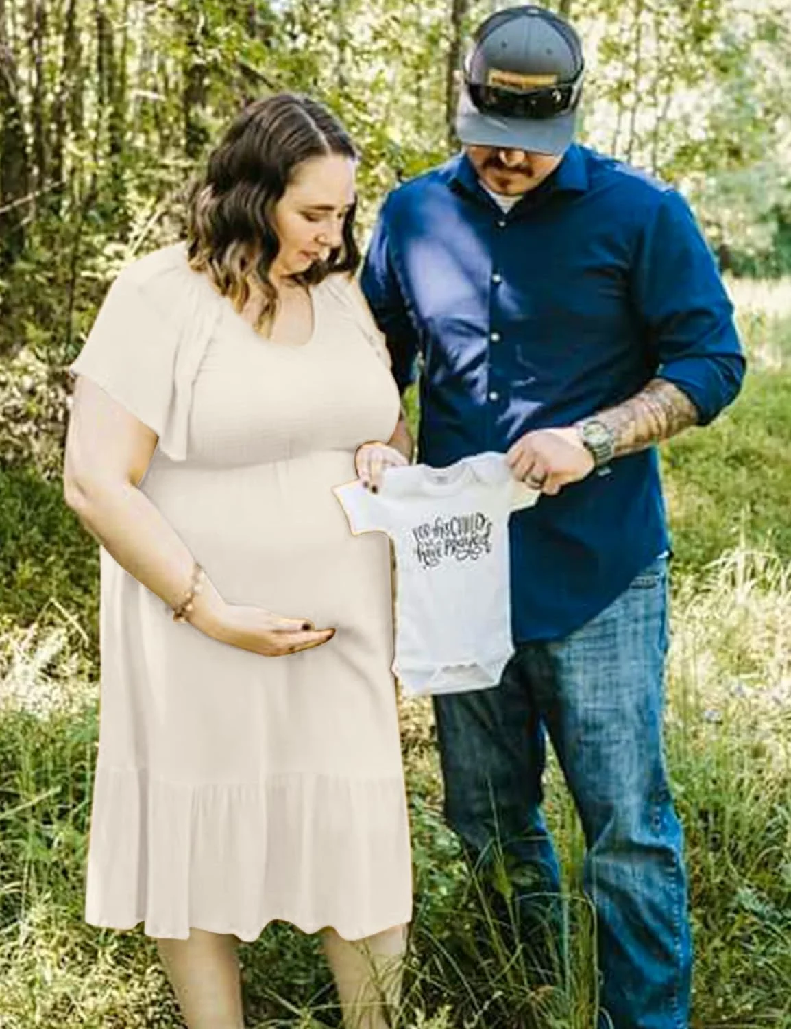 لباس بارداری میدی آستین کوتاه پروانه‌ای کیم اس بوهو (S-2XL) / لباس‌های میدی غیررسمی یقه هفت