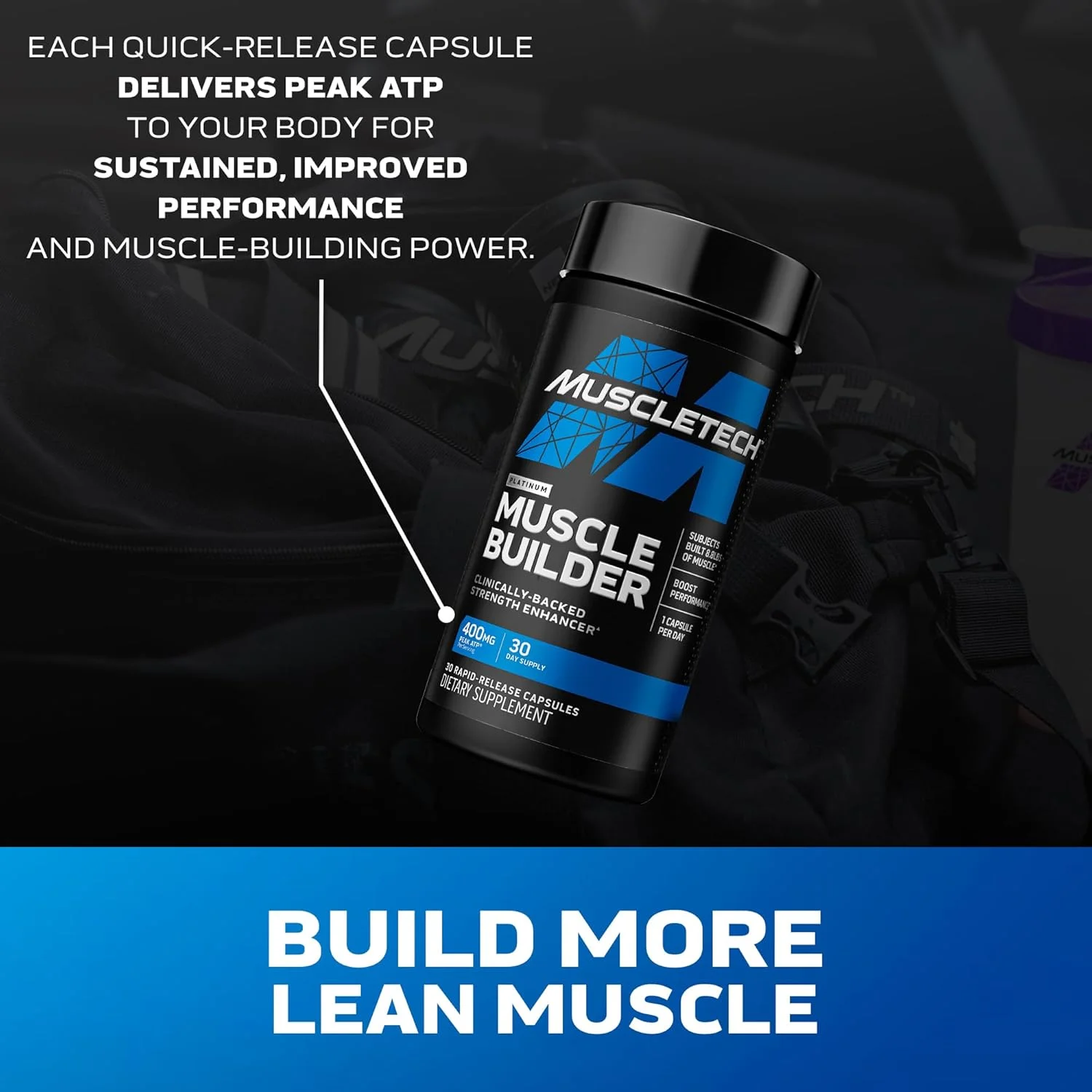 ماسل تک Muscle Builder | مکمل عضله ساز | مکمل های عضله سازی برای مردان و زنان | تقویت کننده اکسید نیتریک | مکمل تمرینی افزایش دهنده عضلات | 400 میلی گرم Peak ATP برای افزایش قدرت، 60 عدد قرص ماسل تک Muscle Builder | مکمل عضله ساز | مکمل های عضله سازی برای مردان و زنان | تقویت کننده اکسید نیتریک | مکمل تمرینی افزایش دهنده عضلات | 400 میلی گرم Peak ATP برای افزایش قدرت، 60 عدد قرص