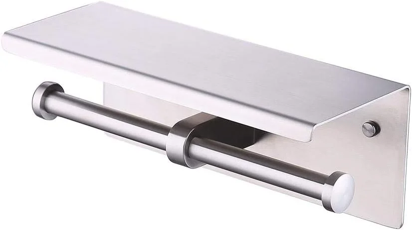 Dual Toilet Paper Holder Stainless Steel Bathroom Double Tissue Paper Towel Roll Holder