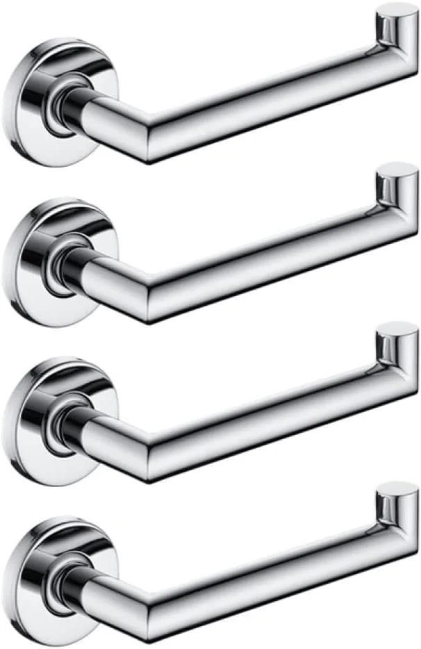 نگهدارنده دستمال توالت دیواری، آویز رول دستمال کاغذی، استیل ضد زنگ 304، جا حوله ای، لوازم جانبی حمام، رنگ نقره ای، 4 عدد