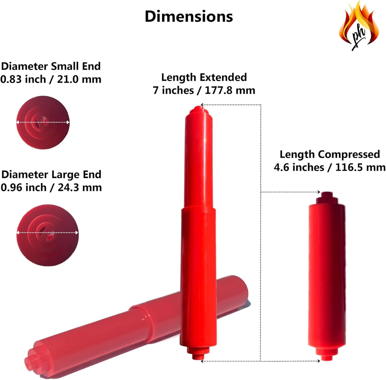 میله فنری قرمز نگهدارنده دستمال توالت | جایگزین غلطک دستمال توالت | میله جایگزین نگهدارنده دستمال توالت سایز استاندارد و 7 اینچ