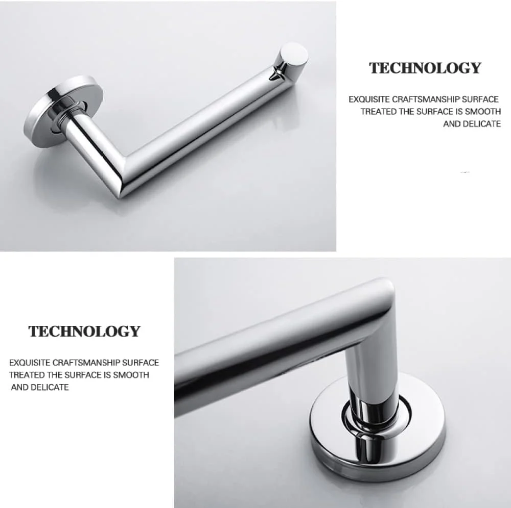 نگهدارنده دستمال توالت دیواری، آویز رول دستمال کاغذی، استیل ضد زنگ 304، جا حوله ای، لوازم جانبی حمام، رنگ نقره ای، 4 عدد