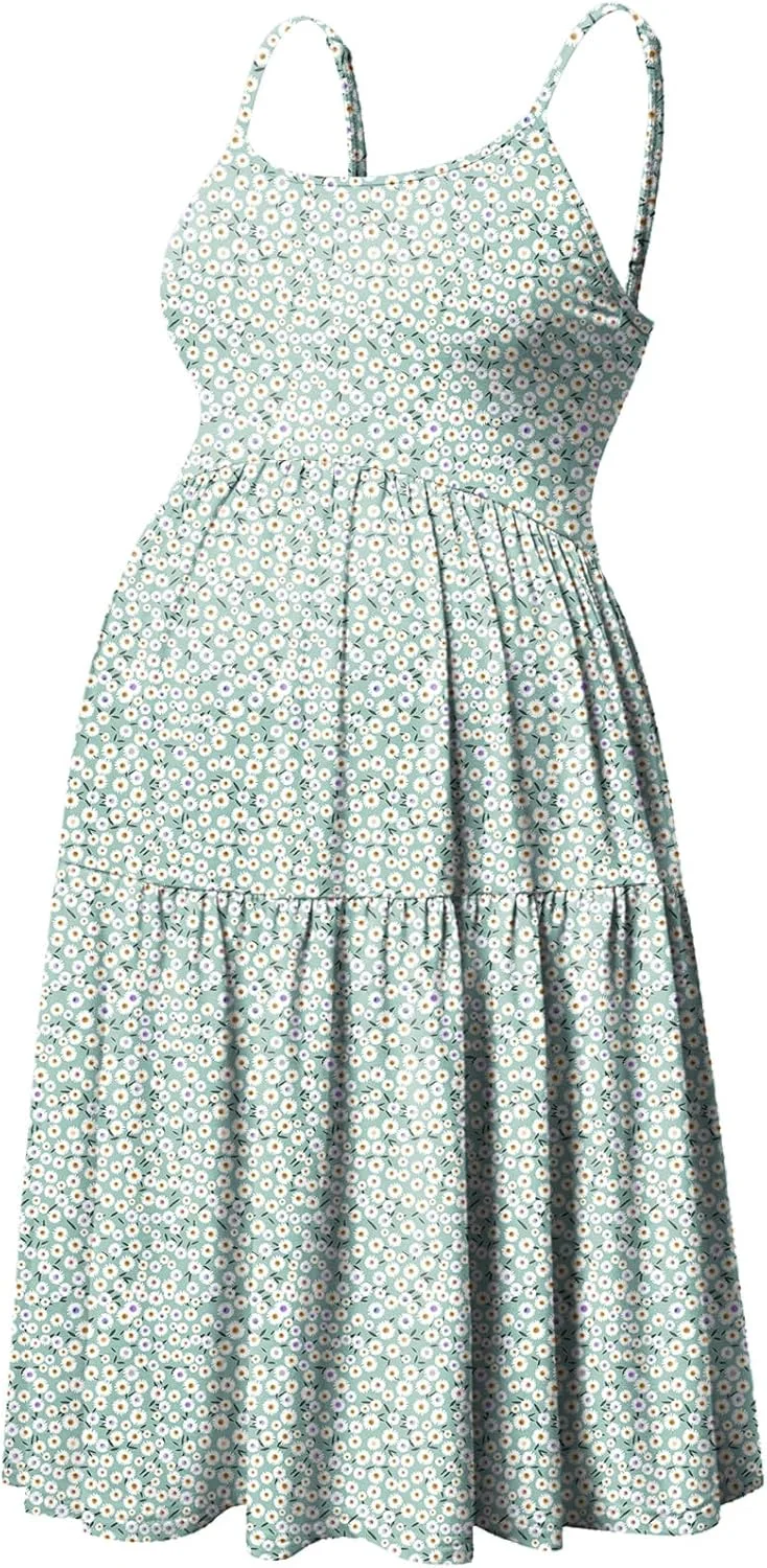 لباس بارداری بدون آستین زنانه GINKANA، لباس تابستانی بند دار قابل تنظیم، مناسب برای استفاده روزمره یا جشن نوزادی