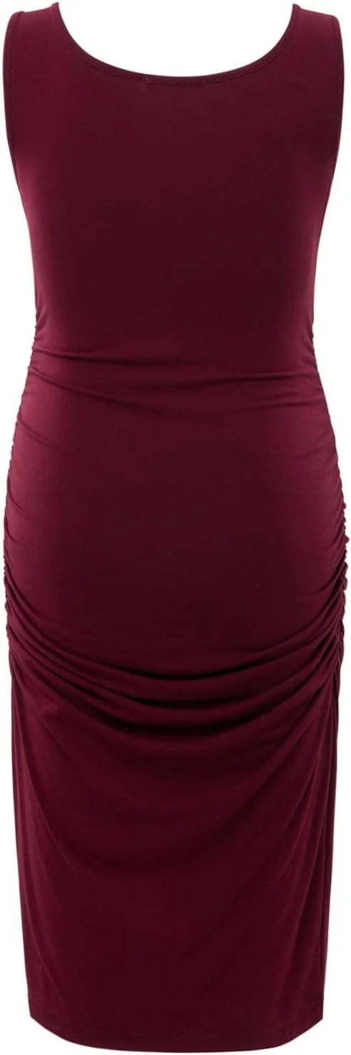 لباس بارداری رکابی GINKANA، مدل جذب، بدون آستین، کوتاه، چین دار، میدی و مناسب برای زنان باردار لباس بارداری رکابی GINKANA، مدل جذب، بدون آستین، کوتاه، چین دار، میدی و مناسب برای زنان باردار