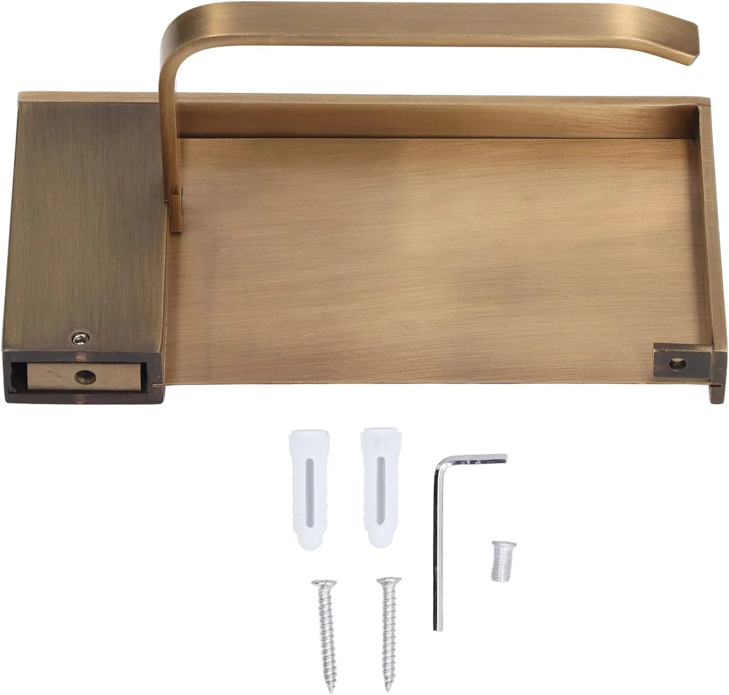 جا کاغذی توالت با قفسه، جا کاغذی توالت طلایی نصب آسان با روکش طلایی مس خالص مناسب برای اکثر رول های کاغذی Leunlee