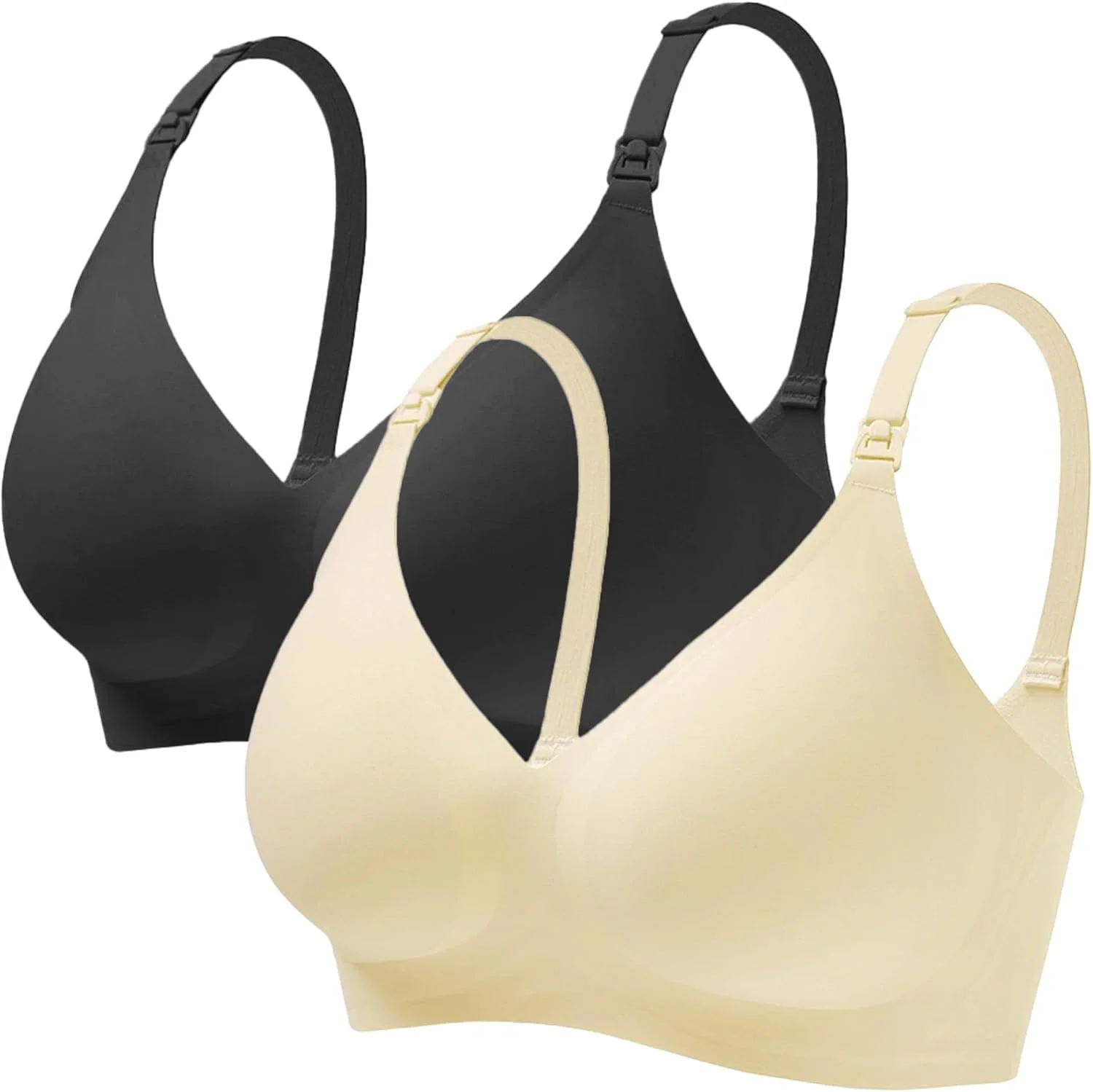 سوتین شیردهی بدون درز Cici، سوتین خواب بارداری بدون سیم (2 عدد)