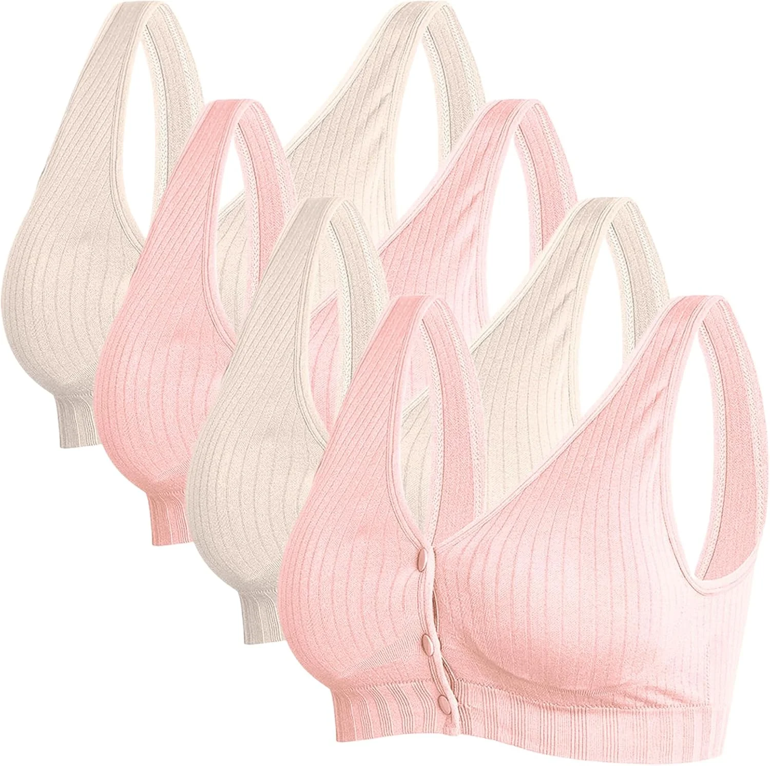 سوتین شیردهی نخی Cici، سوتین بارداری راحت و بدون سیم برای شیردهی، بسته 4 عددی سوتین بارداری