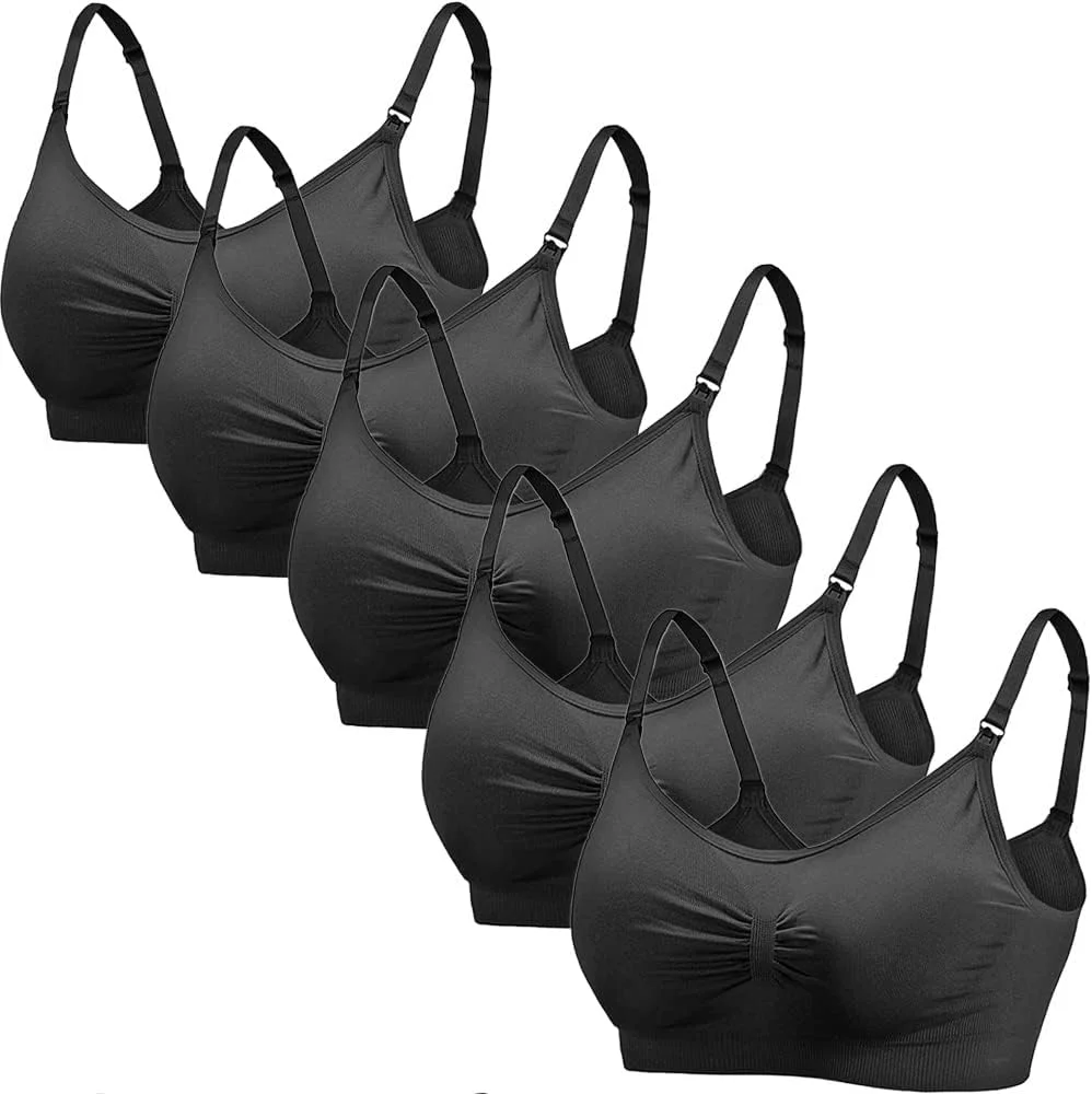 سوتین شیردهی Dress Cici، سوتین بارداری پوشش کامل، سوتین خواب شیردهی راحت بسته 5 عددی (5 تکه)