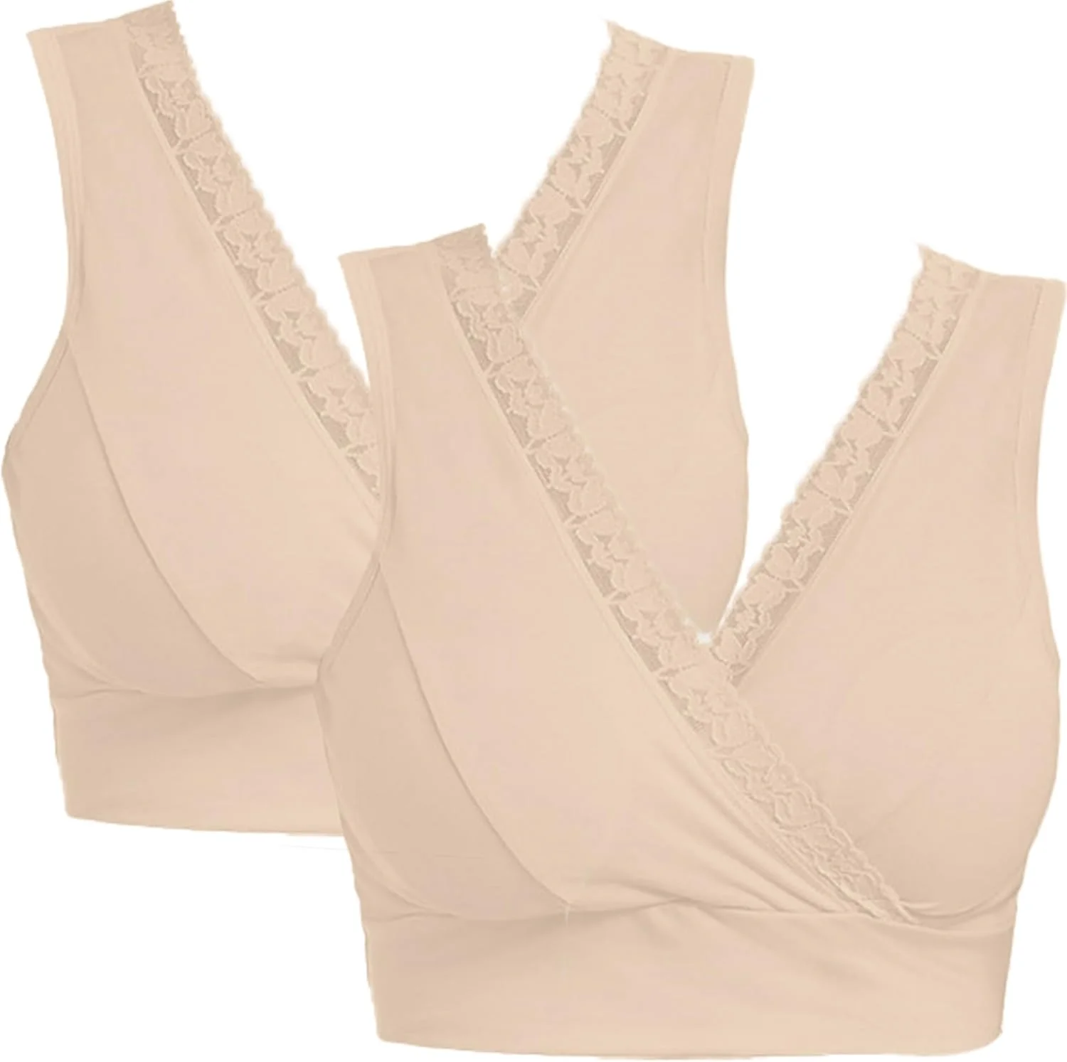 سوتین شیردهی ضربدری جلو Cici، سوتین ورزشی بارداری نخی، سوتین خواب بارداری بدون سیم (2 عدد)