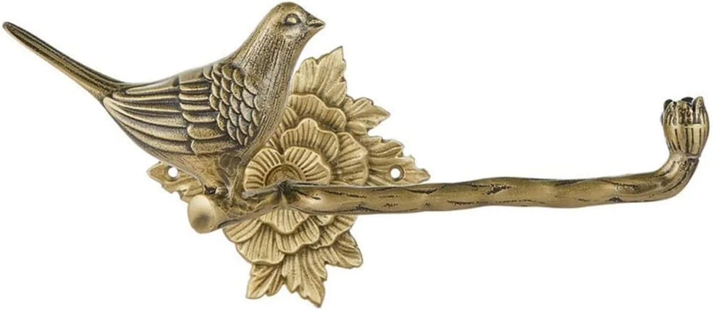 جا دستمال توالت طرح پرنده خلاقانه نوردیک، جا حوله ای مسی برنجی آویز دیواری