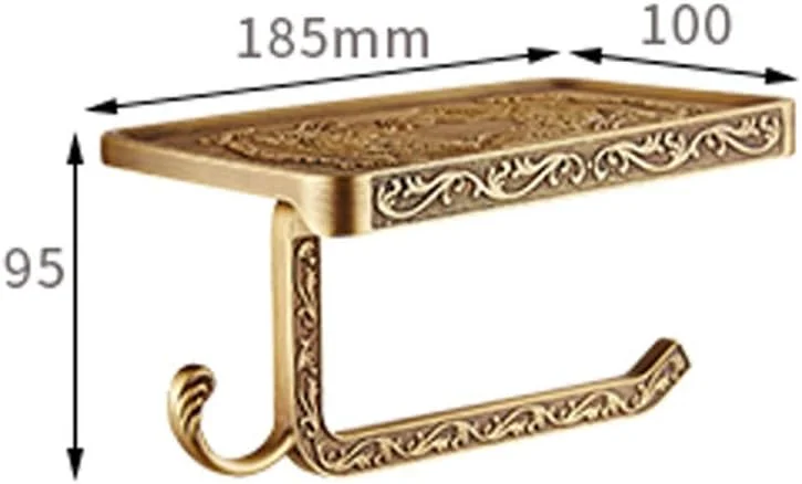 نگهدارنده رول توالت، نگهدارنده دوگانه دستمال کاغذی با قفسه، آویز دوگانه دستمال توالت، نصب دیواری برای نگهدارنده دستمال توالت حمام