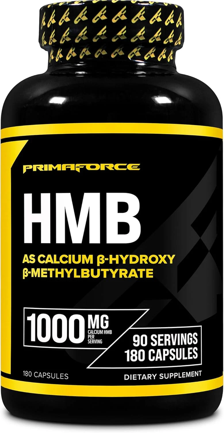 پریمافورس HMB (بتا-هیدروکسی بتا-متیل بوتیرات) 1000 میلی گرم، 180 کپسول (500 میلی گرم در هر کپسول) - مکمل بدون گلوتن و غیر GMO