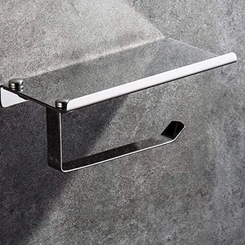 جا دستمال کاغذی رولی با قفسه تلفن، پخش کننده دستمال توالت دیواری مشکی مات