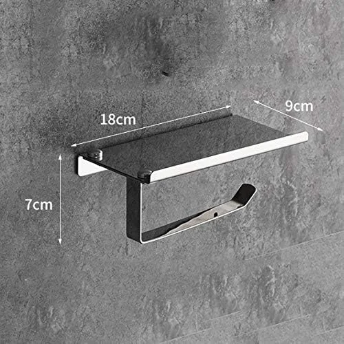 جا دستمال کاغذی رولی با قفسه تلفن، پخش کننده دستمال توالت دیواری مشکی مات