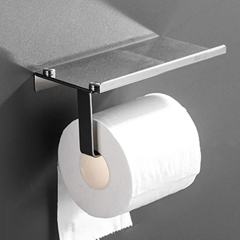 جا دستمال کاغذی رولی با قفسه تلفن، پخش کننده دستمال توالت دیواری مشکی مات