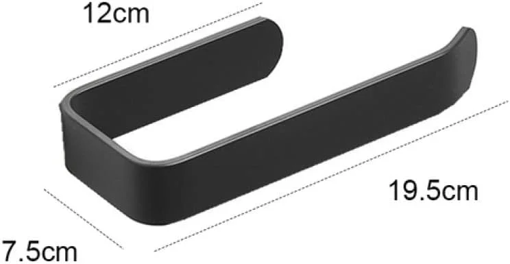 جا دستمال کاغذی رولی، آویز نگهدارنده دستمال توالت، مشکی مات، لوازم جانبی حمام، استیل ضد زنگ 304، نصب دیواری، اندازه معمولی، ساخت چین