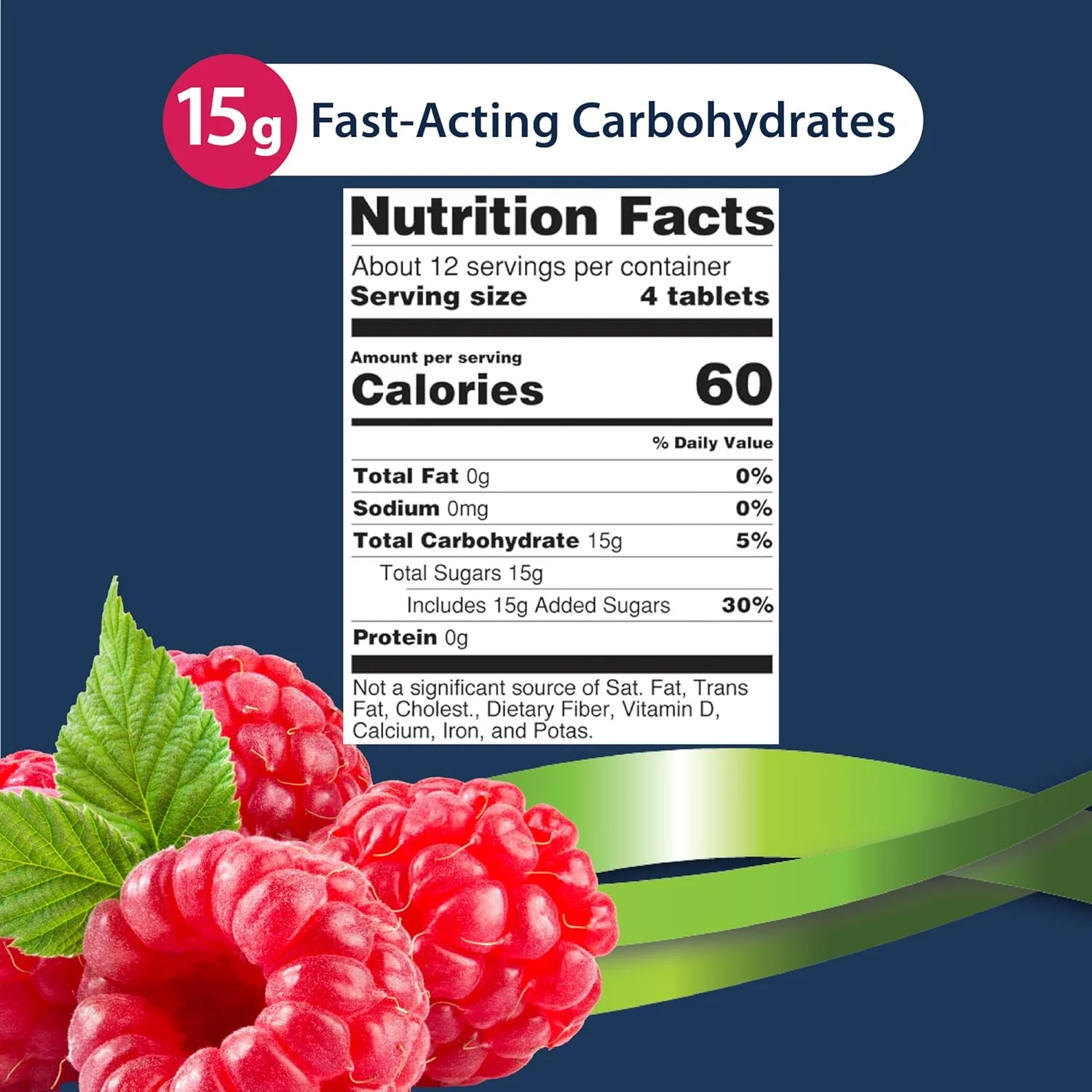 قرص گلوکز TRUEplus®، طعم تمشک - 50 عدد