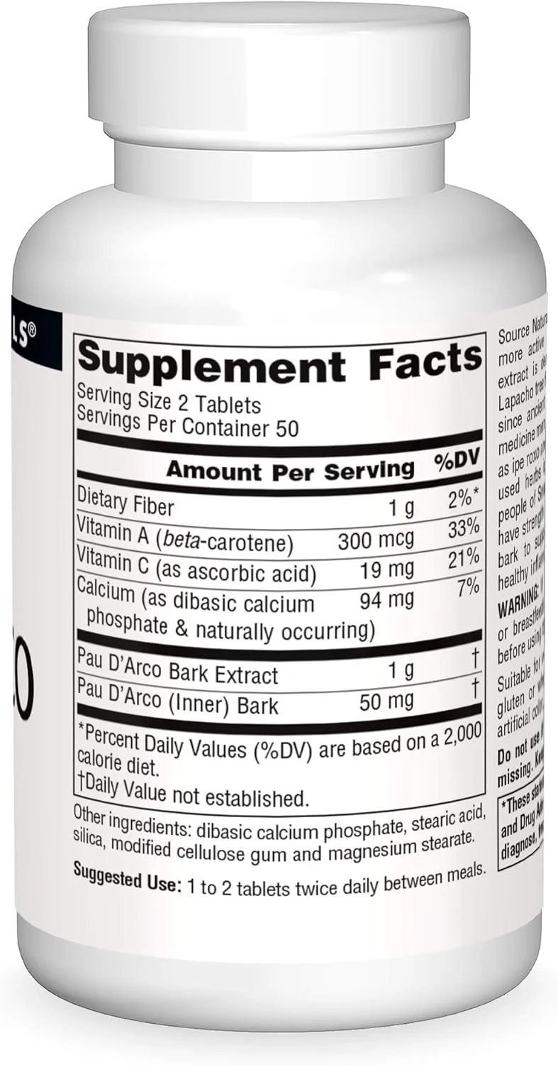 عصاره پاو دارکو 500 میلی گرمی Source Naturals، 100 قرص عصاره پاو دارکو 500 میلی گرمی Source Naturals، 100 قرص