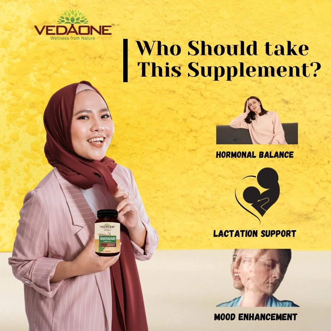 قرص شاتاواری طبیعی VedaOne | 750 میلی گرم | 60 عدد | مکمل شاتاواری برای زنان | تعادل هورمونی، سلامت باروری زنان، بهبود خلق و خو و ایمنی، وضوح ذهنی قرص شاتاواری طبیعی VedaOne | 750 میلی گرم | 60 عدد | مکمل شاتاواری برای زنان | تعادل هورمونی، سلامت باروری زنان، بهبود خلق و خو و ایمنی، وضوح ذهنی