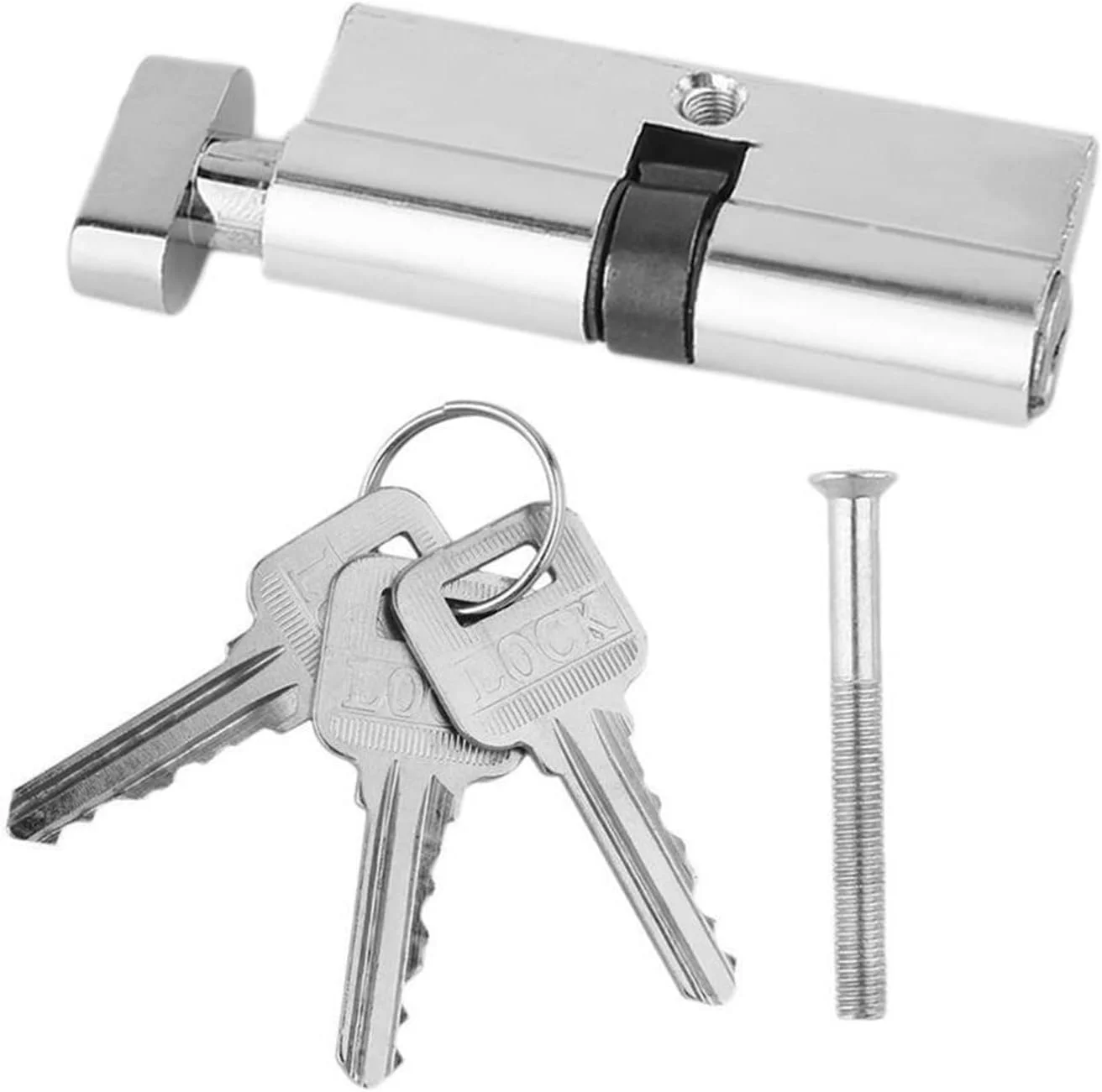 مغزی قفل درب آلیاژ آلومینیوم SEMOOR، ضد سرقت، ضد گیر کردن، ضد سوراخکاری، نقره ای، به همراه کلید و ابزار تنظیم مغزی قفل درب آلیاژ آلومینیوم SEMOOR، ضد سرقت، ضد گیر کردن، ضد سوراخکاری، نقره ای، به همراه کلید و ابزار تنظیم