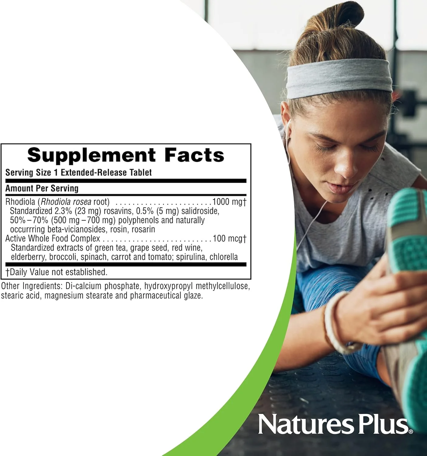 Nature's Plus, Herbal Actives، رودیولا، رهش طولانی، 1000 میلی گرم، 30 قرص گیاهی Nature's Plus, Herbal Actives، رودیولا، رهش طولانی، 1000 میلی گرم، 30 قرص گیاهی