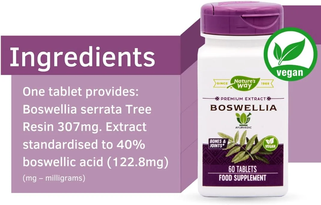 بوسولیا استاندارد شده Nature's Way، 307 میلی گرم، 60 قرص بوسولیا استاندارد شده Nature's Way، 307 میلی گرم، 60 قرص