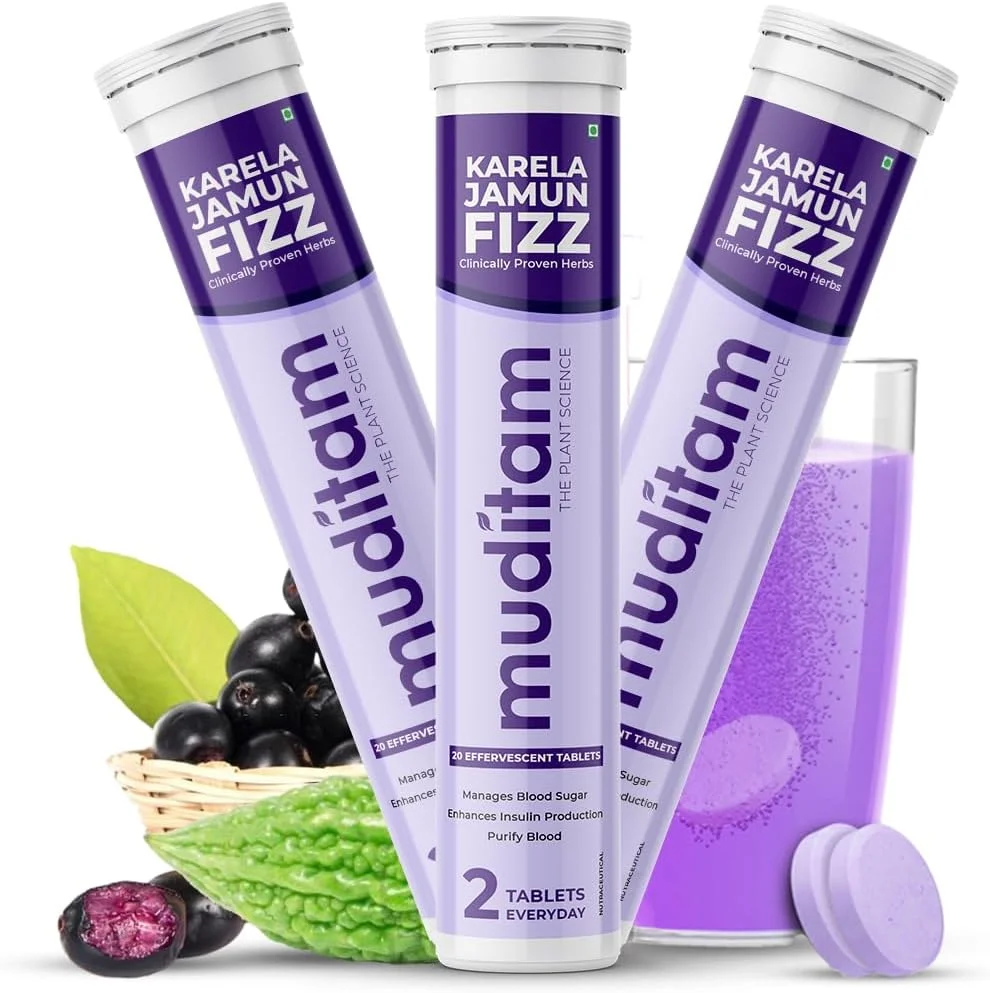 قرص جوشان کارلا جامون مودیتام آیورودا - 60 عدد | مناسب برای 30 روز (آب کارلا جامون) | کمک به شرایط قند خون بالا | تقویت کننده سطح گلوکز سالم | تقویت کننده سلامت دستگاه گوارش