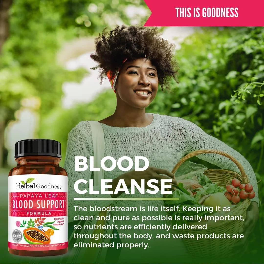 فرمول پشتیبانی خون عصاره برگ پاپایا گیاهی 450 میلی گرم - 60 کپسول گیاهی