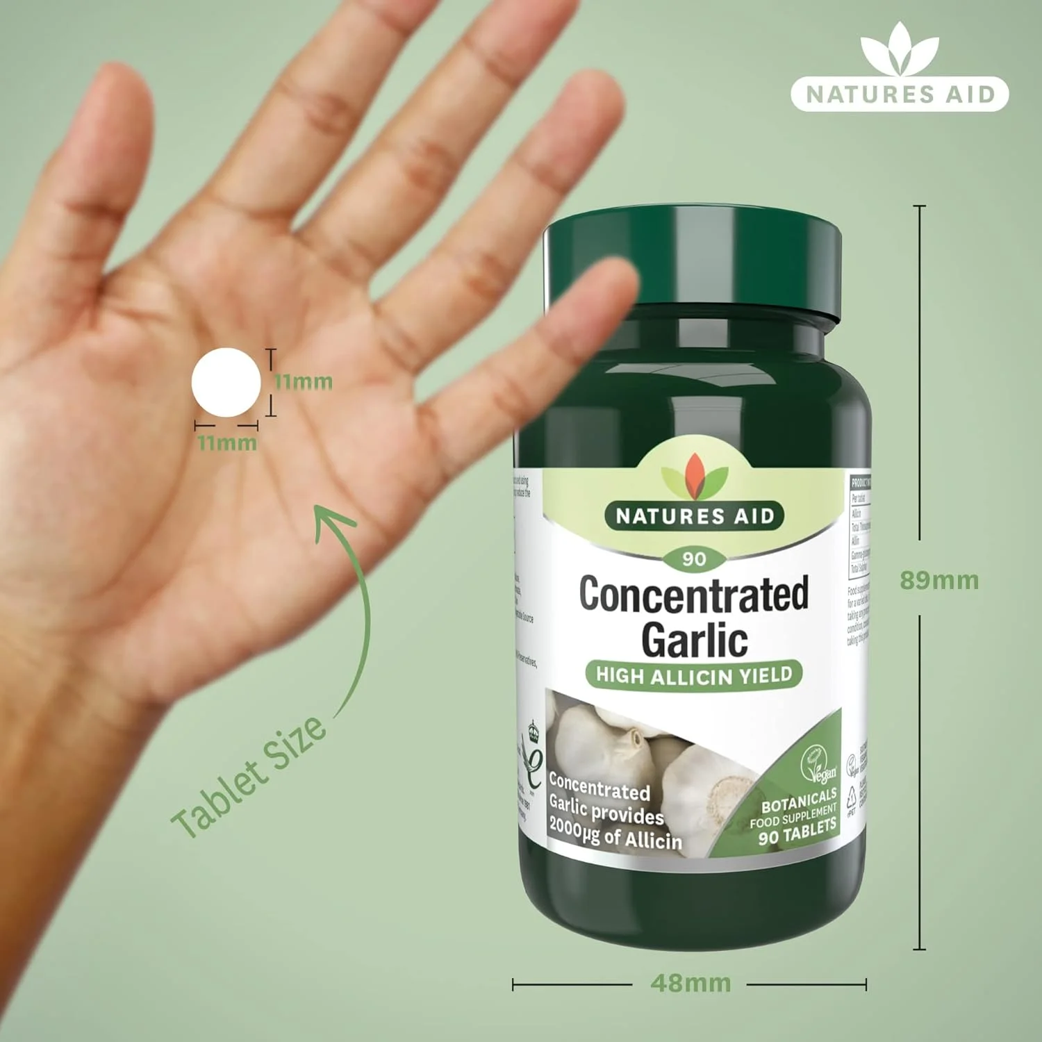 قرص سیر غلیظ شده 2000 میکروگرم نیچرز اید 90 عددی