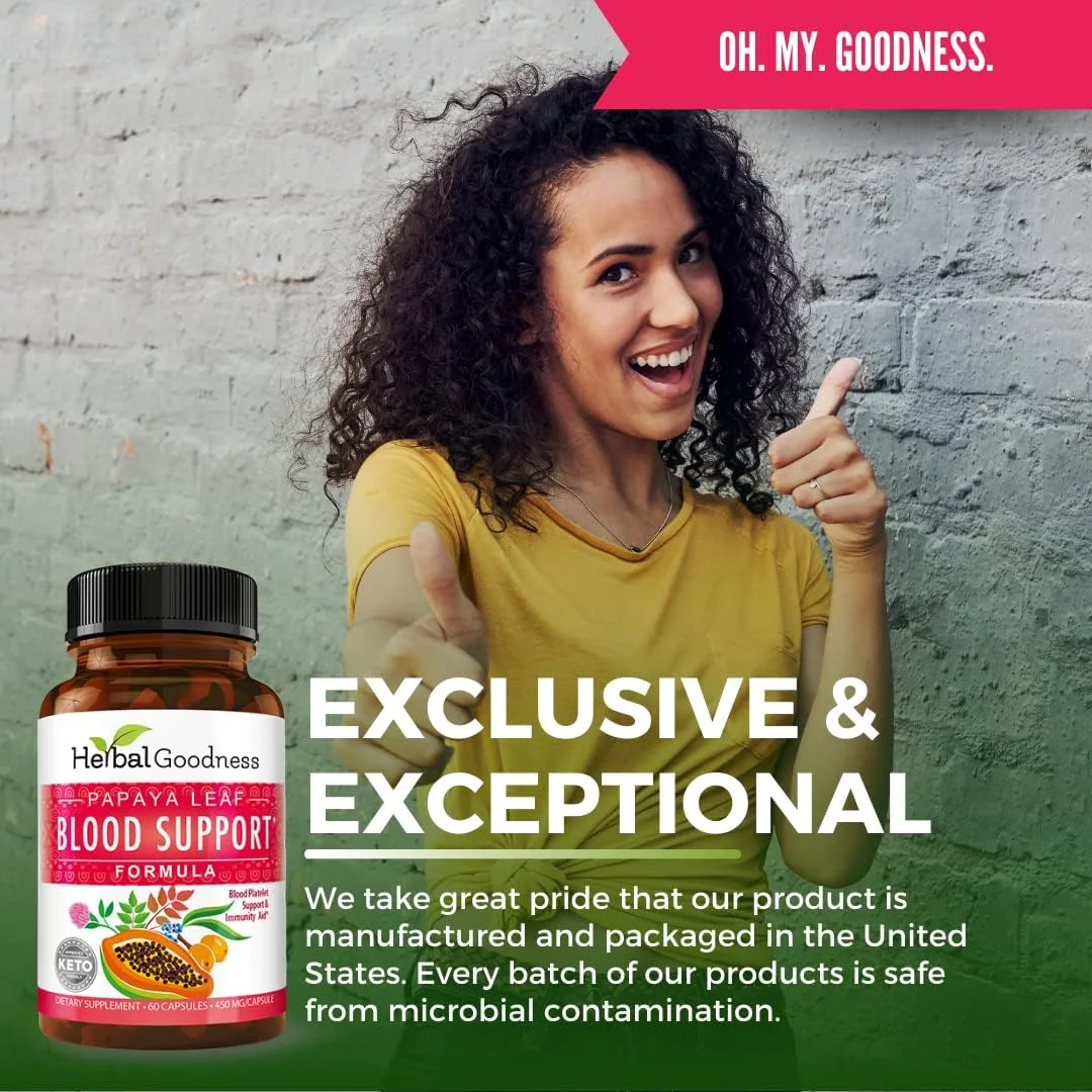فرمول پشتیبانی خون عصاره برگ پاپایا گیاهی 450 میلی گرم - 60 کپسول گیاهی
