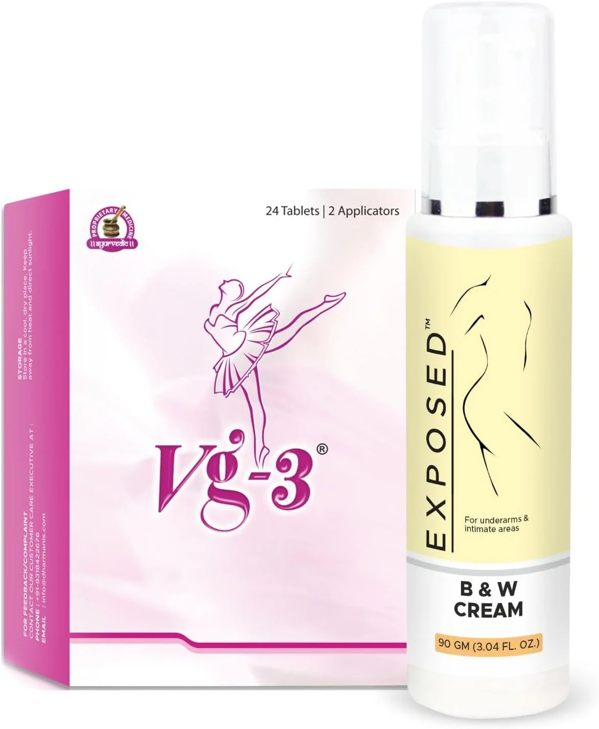 قرص های بین المللی Vg3 دهرمانی با کرم مراقبت از پوست گیاهی | سلامتی روزانه زنان و پشتیبانی طبیعی از پوست | کرم مرطوب کننده و مغذی برای زیر بغل
