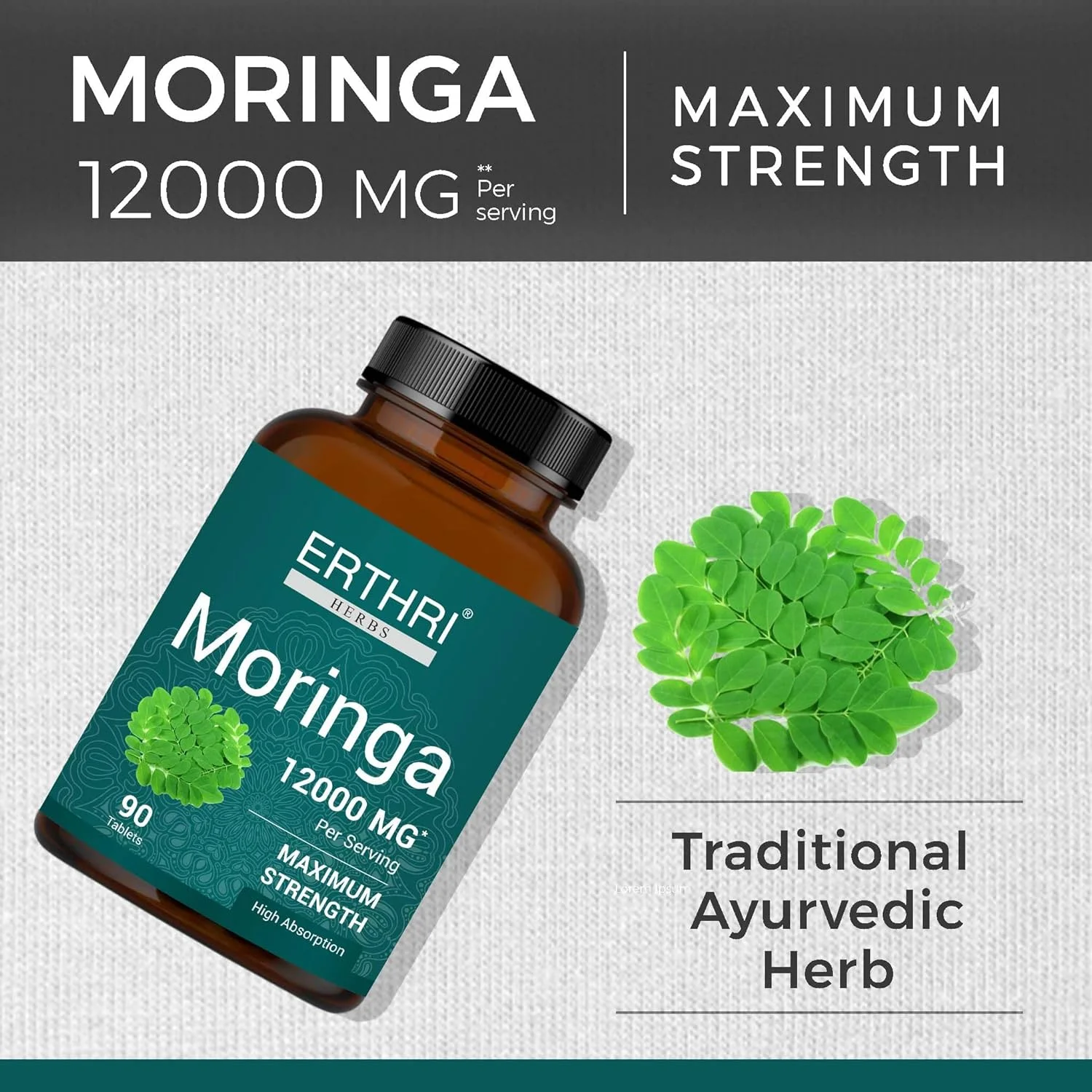 قرص مورینگا ارثری - 12000 میلی گرم در هر وعده، 90 قرص | 100% عصاره طبیعی برگ گز روغنی | تقویت کننده ایمنی | پشتیبانی از هضم و اشتها | مکمل گیاهی و ارگانیک قرص مورینگا ارثری - 12000 میلی گرم در هر وعده، 90 قرص | 100% عصاره طبیعی برگ گز روغنی | تقویت کننده ایمنی | پشتیبانی از هضم و اشتها | مکمل گیاهی و ارگانیک