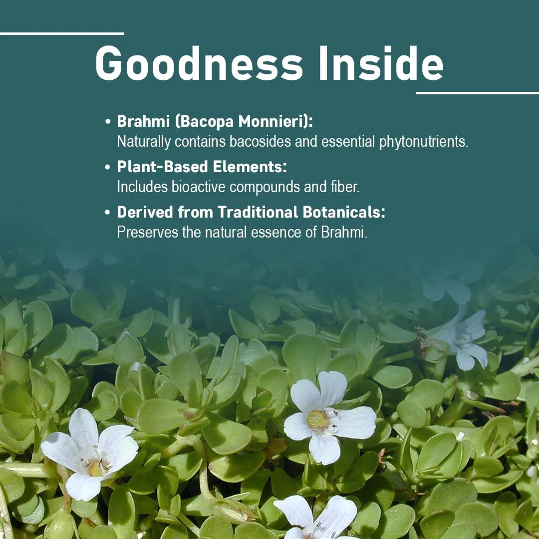 قرص های برهمی - 90 قرص، 1000 میلی گرم | تامین 45 روزه | توسط mi Nature | 100% قرص های طبیعی برهمی | وگان | باکوپا مونیری | مکمل های گیاهی | از هند