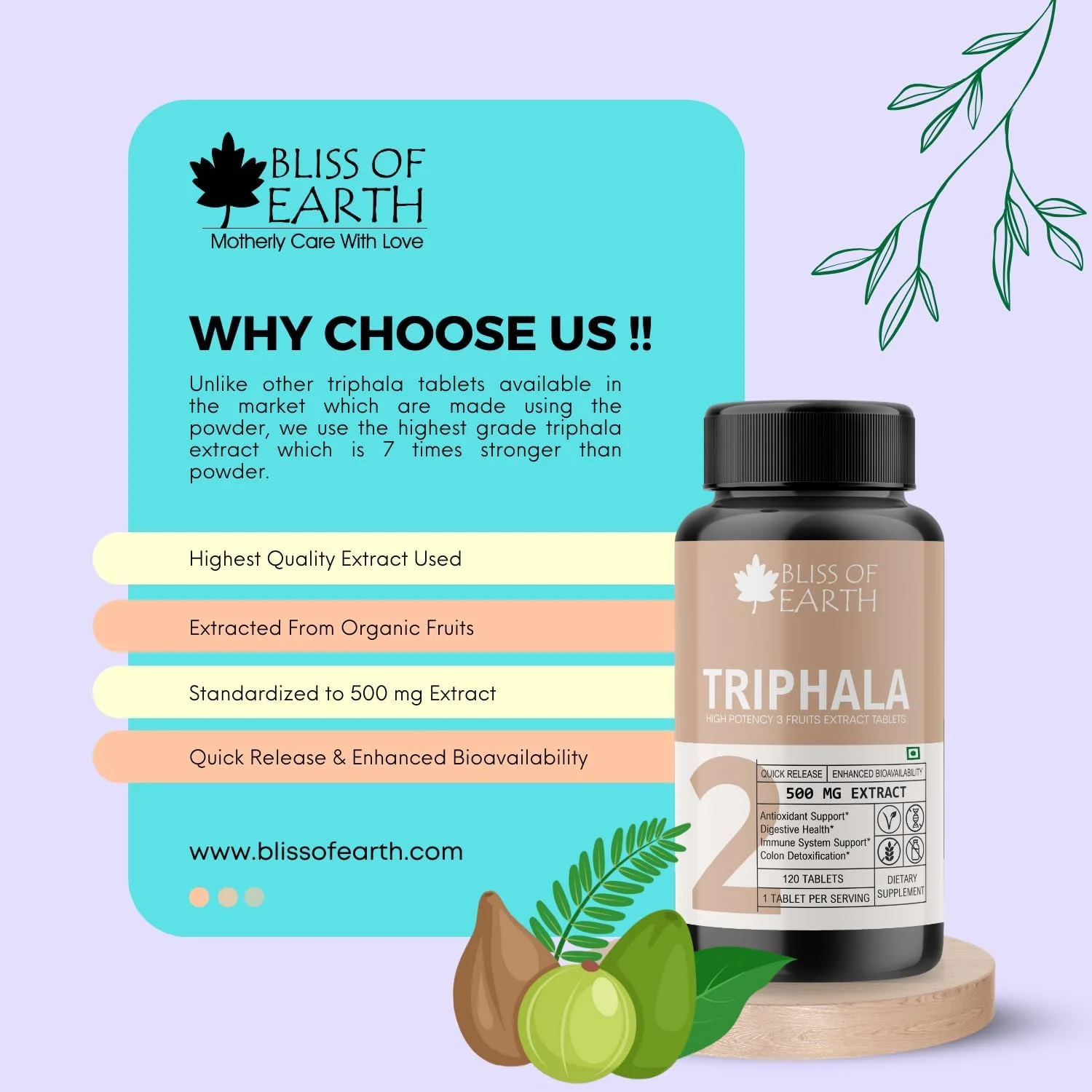 قرص تری فالا Bliss of Earth با دوز 500 میلی گرم - عصاره قوی برای سلامت دستگاه گوارش و رفع یبوست در بزرگسالان - رهش سریع، 60 قرص قرص تری فالا Bliss of Earth با دوز 500 میلی گرم - عصاره قوی برای سلامت دستگاه گوارش و رفع یبوست در بزرگسالان - رهش سریع، 60 قرص